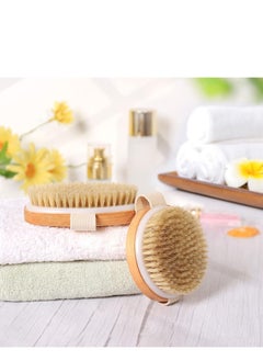 Cool Baby Dry Brushing Body Brush for Lymphatic Drainage Cellulite, Bath Body Wash Brush for Cleansing and Exfoliating Showering Natural Wood, Size 10.5x10.5(CM) Round  - Image 4