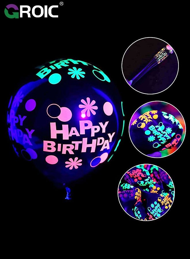 GROIC 130 Pcs Party Balloons,Glow in The Dark Birthday Party Decorations, Neon Birthday Party Decorations with Neon Balloons,Glow in The Dark Party supplies, Neon Party Decor for Birthday - Image 4