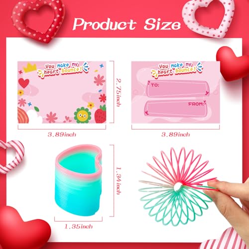 Thuodo 32 Pack Valentines Cards for Kids Classroom with Rainbow Coil Spring Stress Relieve Anxiety Toys Valentines Day Gifts For Kids Boys Girls Game Prizes Party Favors Supplies - Image 5
