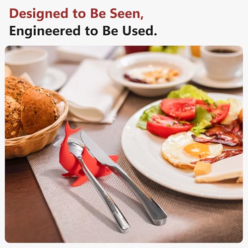 Li & Zhao LiZhao Funny Silicone Spoon Rest 3 PCS Shark Spoon Rest for Stove Top Utensil Rest Kitchen Spoon Holder for Stove Organizer Cooking Gifts Kitchen Gifts - Image 3