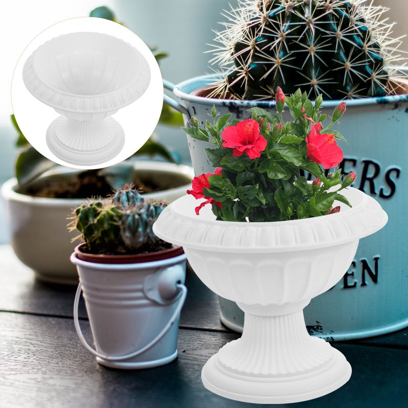 Flower-pot Pedestals, Retro Roman Style Planter for Desk and Garden Use, Versatile Decor - Image 3