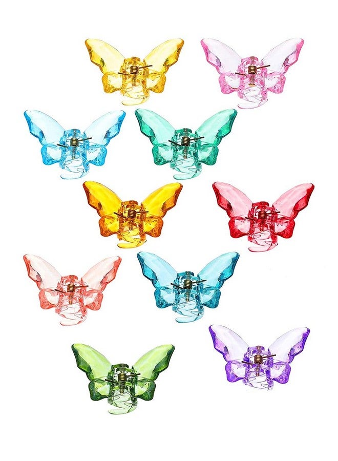 Ublic Claw Clips Hair Clutches for Women Hair Accessories For Women Set of 10 Pcs Claw Clip Multicolor Butterfly Clips Clutchers for Hair Clear Crystal Effects Hair Decorative Gift for Women & Girls - Image 1