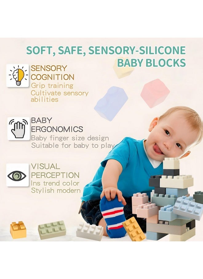 ROHSCE ROHSCE Silicone Blocks Soft Building Blocks, Montessori Educational Toy Soft Baby Blocks for Teething Gifts, Large Sensory Stacking Toys for Preschool Learning Creative Play, 20PCS  - Image 4