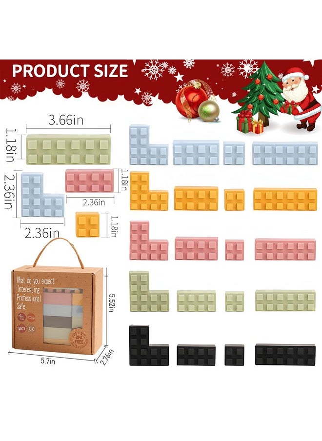 ROHSCE ROHSCE Silicone Blocks Soft Building Blocks, Montessori Educational Toy Soft Baby Blocks for Teething Gifts, Large Sensory Stacking Toys for Preschool Learning Creative Play, 20PCS  - Image 3