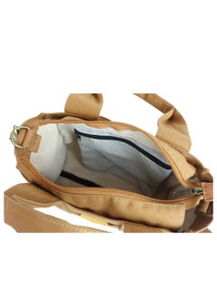 Perky Small Tote Bag with Zipper, Tote Bag for Women, Canvas Shoulder Bag, Crossbody Bag - Camel  - Image 3