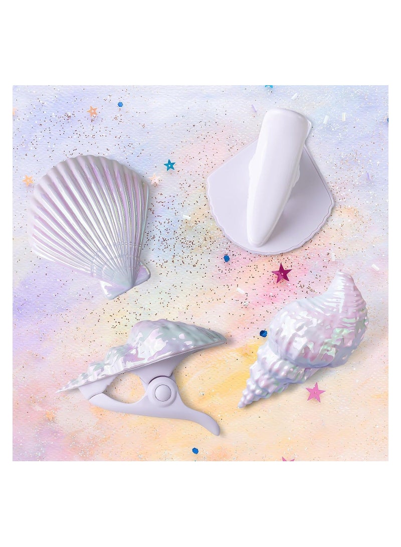 Y&D Conch and Shell Towel Clips, Electroplating Beach Ideal for Chairs Deck, Clothes Lines, Patio Holiday Pool (2 + 2 Shells) - Image 1