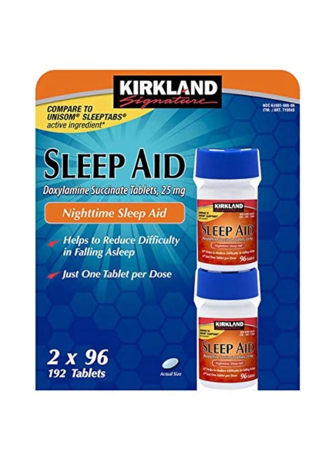 Kirkland Signature Kirkland Signature Nighttime Sleep Aid (Doxylamine Succinate 25 Mg), 96 Tablets (Pack of 4)  - Image 1