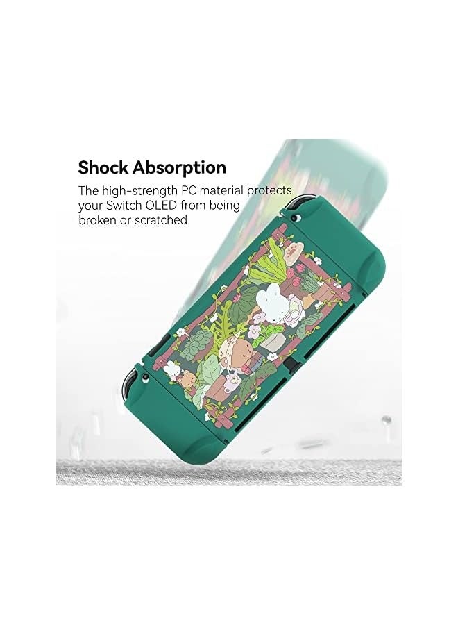 PROMASS Protective Case Slim Cover Case Compatible with Nintendo Switch OLED and Joy Con - Shock-Absorption and Anti-Scratch Skin Case for OLED Switch - Bunny Garden - Image 3