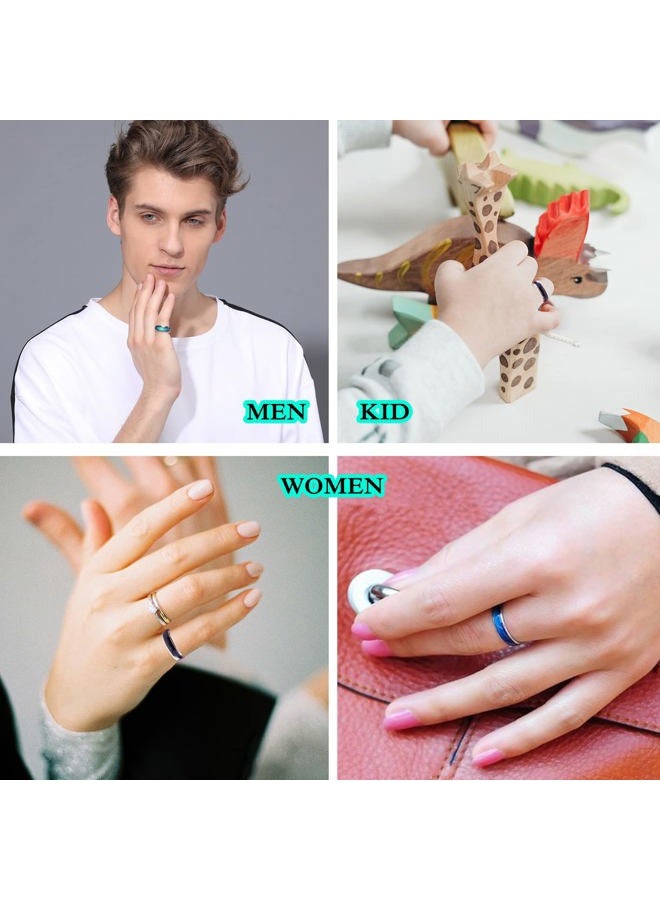 Viseaga 2 Pcs Mood Rings for Kids Men Women With Color Mood Chart Stainless Steel Band Mood Jewelry Size 7 & 8 - Image 4