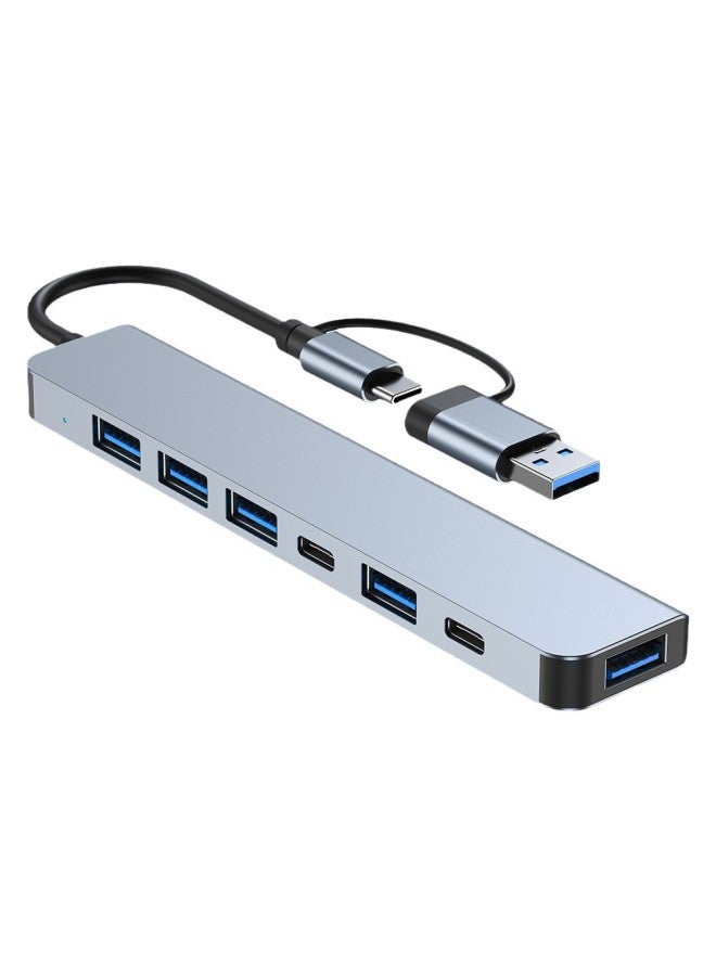 Seven-in-one Docking Station Usb3.0 Hub Multi-function Usb Hub Type-C Docking Station-Color:Type-c 8-in-1  - Image 5