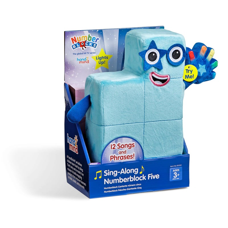 hand2mind hand2mind Sing-Along Numberblock Five, Toddler Music Toys, Light Up Plush Toy, Cute Plushies, Stuffed Toys, Number Toys, Preschool Learning Math Toys, Birthday Gifts, Stocking Stuffers for Kids 3-5 - Image 1