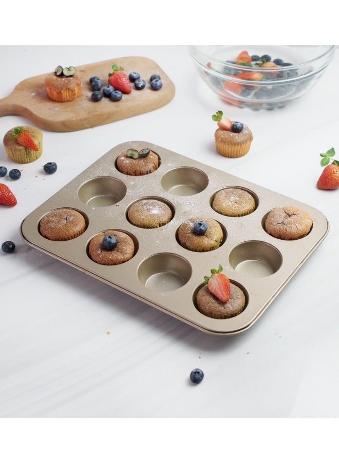 Premium Non-Stick Cupcake Pan, 12-Cup Muffin Tin, Steel Baking Supplies - Image 5