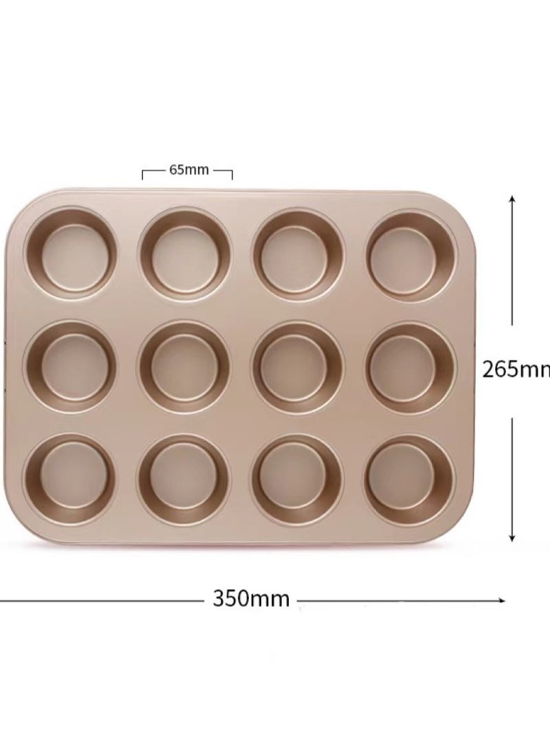Premium Non-Stick Cupcake Pan, 12-Cup Muffin Tin, Steel Baking Supplies - Image 2