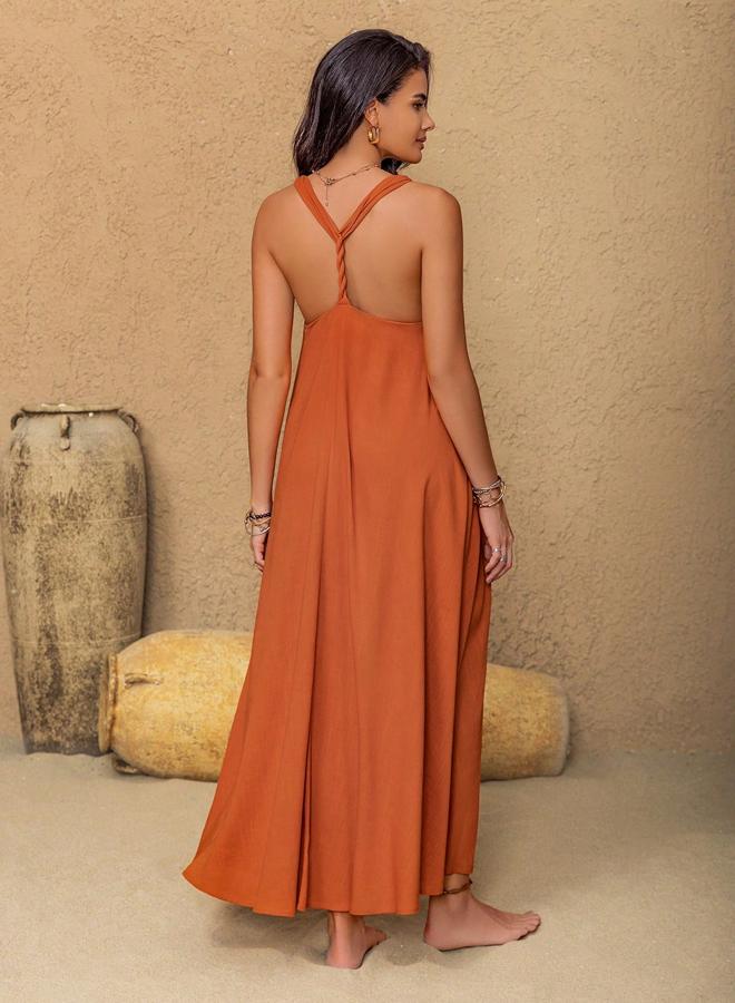 Take Two Solid Twist Cami Maxi Dress - Image 2