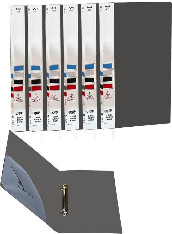 NSSP 2D Ring Binder File| Durable Polyethylene File Folder Document for Professional Use| Holds Upto 250 Sheets (Light Grey, Pack of 6) - Image 1