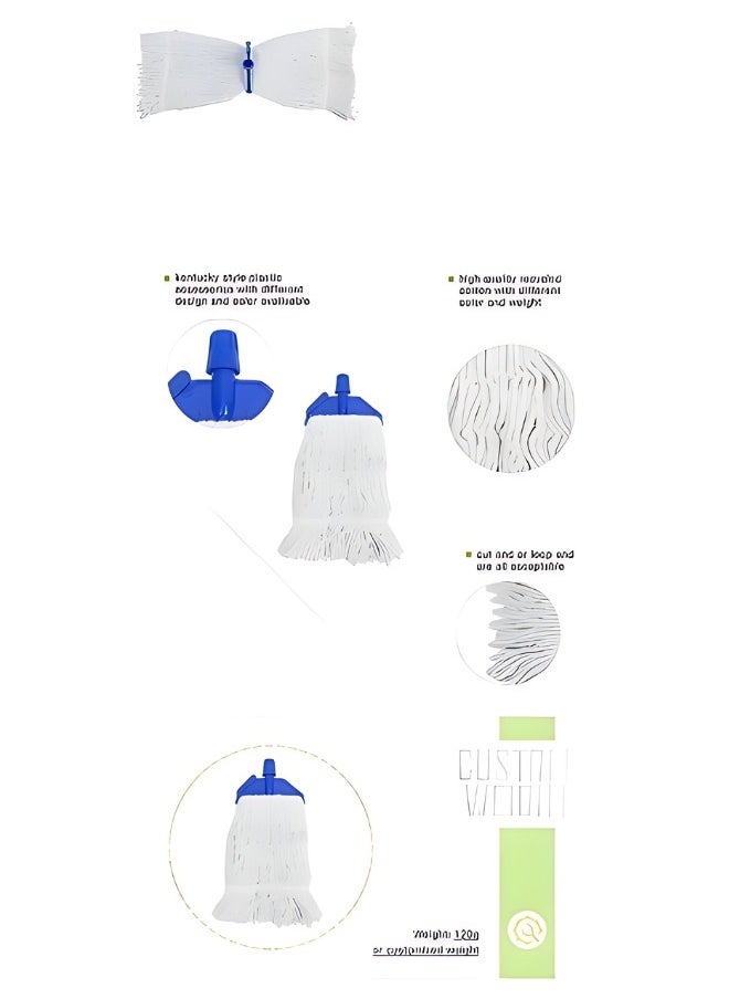 REX - Replacement Wet Mop For Cleaning The Floor A Mop Made of Cotton Threads Without Sticks, Ideal For Cleaning All Types of Floors Under Sofas And Beds, For Easier Cleaning, - Image 1