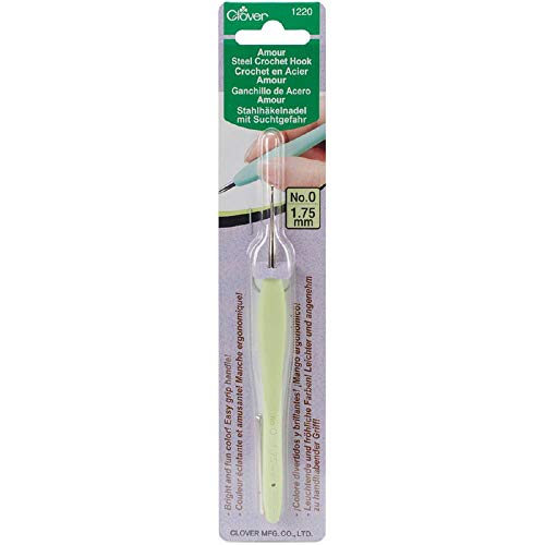 Clover 1220 Amour Steel Crochet Hook No. 0, 1.75mm , Green - Image 3
