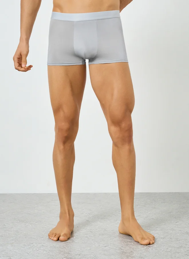Men Grey Solid Trunks