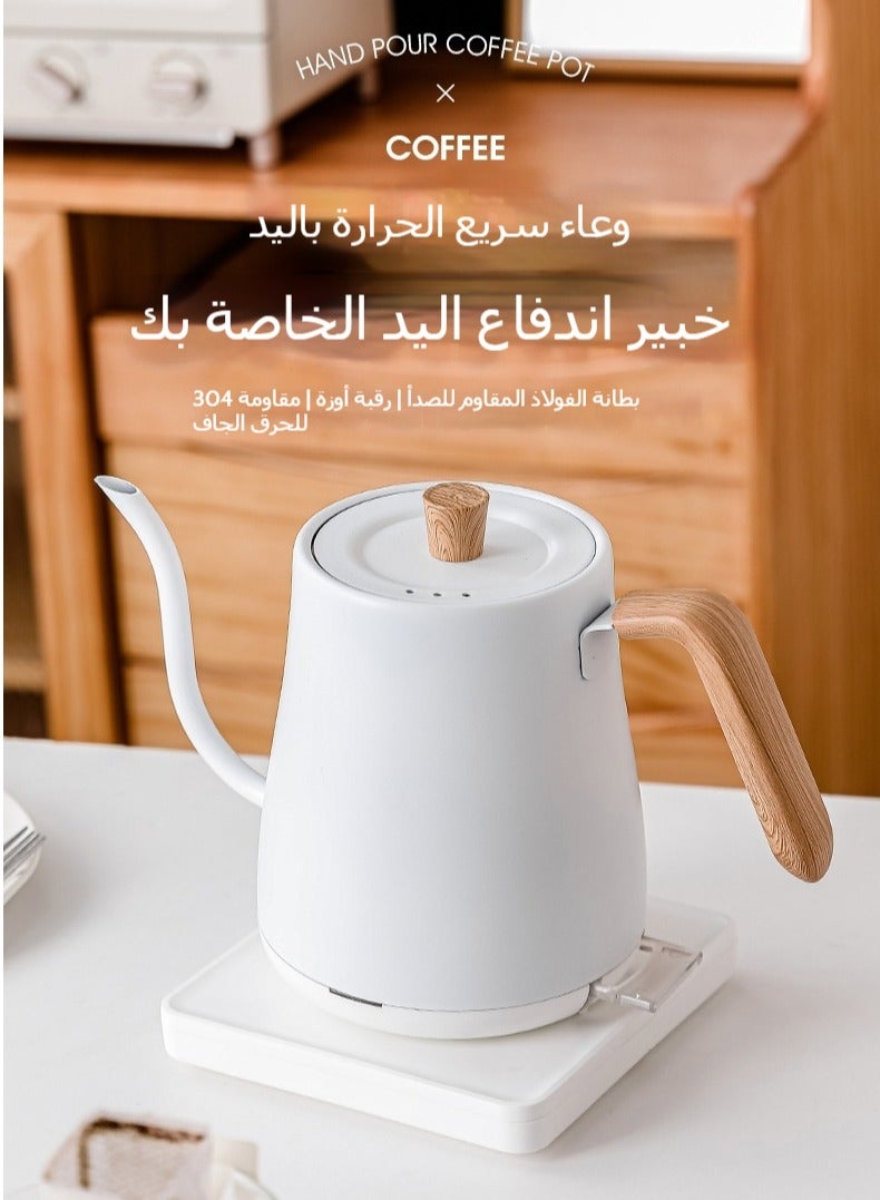 غلاية كهربائية بروتيل بتصميم رقبة إوزة | غلاية قهوة يدوية بسعة 800 مل بقوة 1000 واط، من الفولاذ المقاوم للصدأ للمكتب والمنزل - Image 1