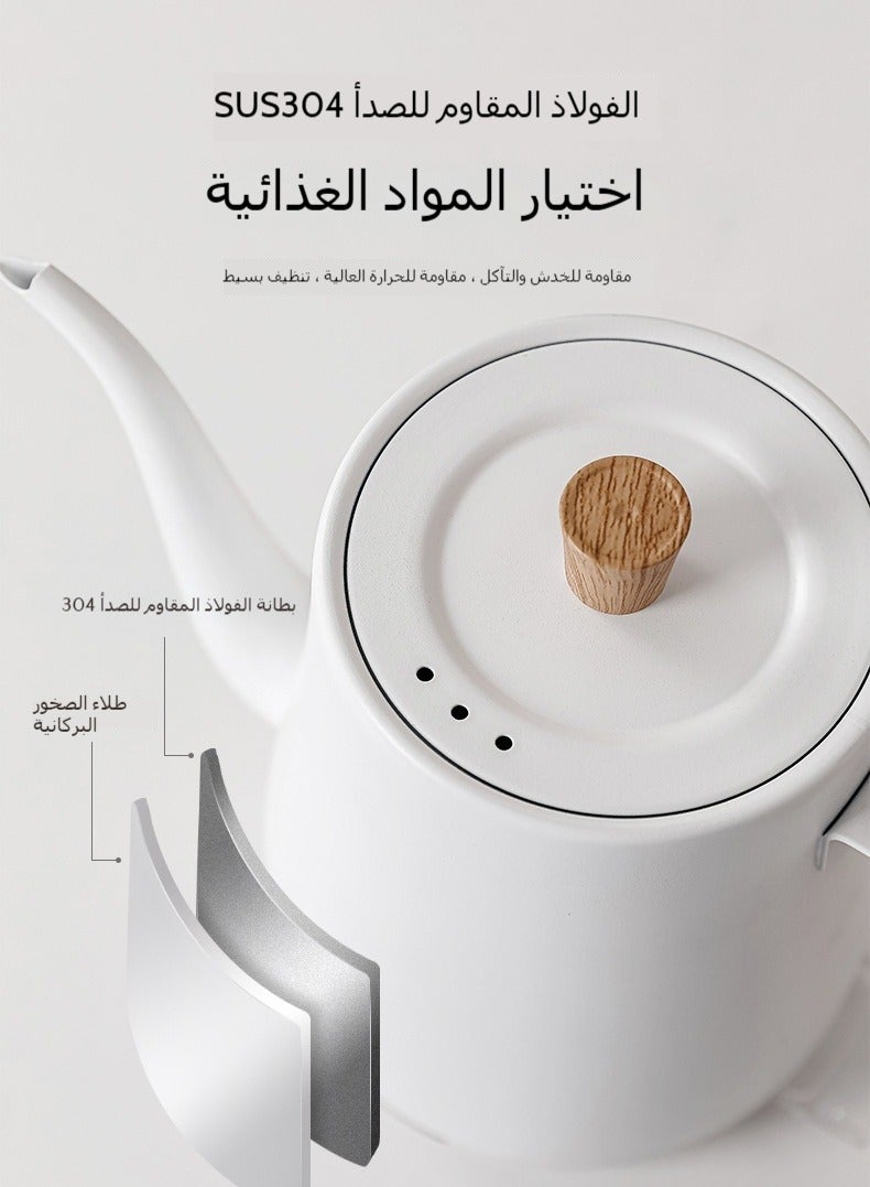 غلاية كهربائية بروتيل بتصميم رقبة إوزة | غلاية قهوة يدوية بسعة 800 مل بقوة 1000 واط، من الفولاذ المقاوم للصدأ للمكتب والمنزل - Image 5