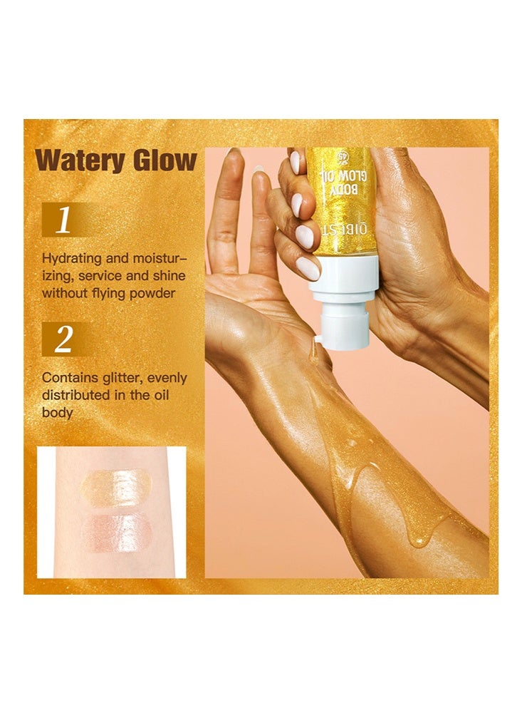 كيو آي بست زيت توهج الجسم ، SPF 30 واسع الطيف ، زيت لامع للجسم مع الميكا الذهبية ، جوز الهند المرطب ، خفيف الوزن غير لزج ، مقاوم للماء ، نتائج متوهجة 60 مل - Image 4