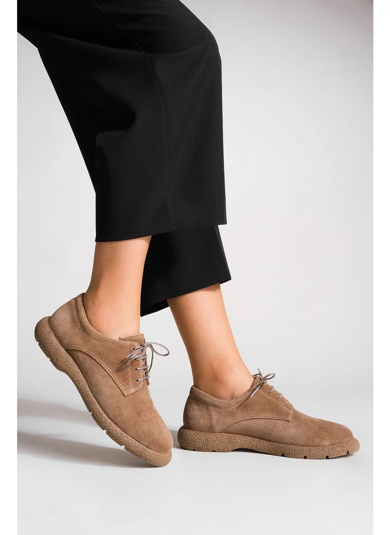 مارجين Women's Leather Oxford Shoes Lace-Up Casual Shoes Allen