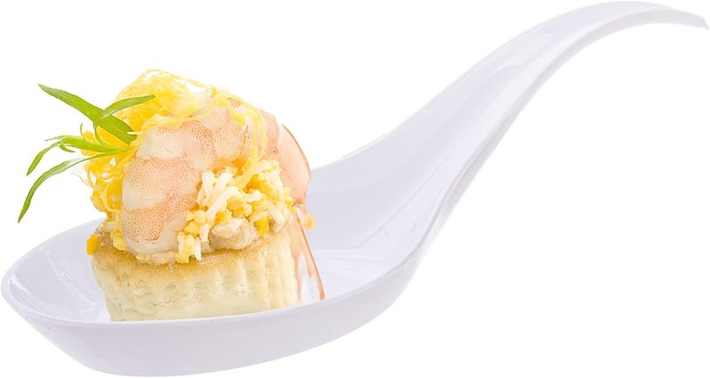 Kingrol 200 Plastic Appetizer Spoons Disposable Tasting Spoons for Desserts Hors doeuvres Soups Sushi Dipping Sauces White - Image 2