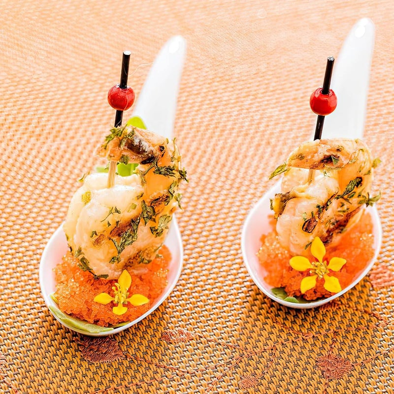 Kingrol 200 Plastic Appetizer Spoons Disposable Tasting Spoons for Desserts Hors doeuvres Soups Sushi Dipping Sauces White - Image 5