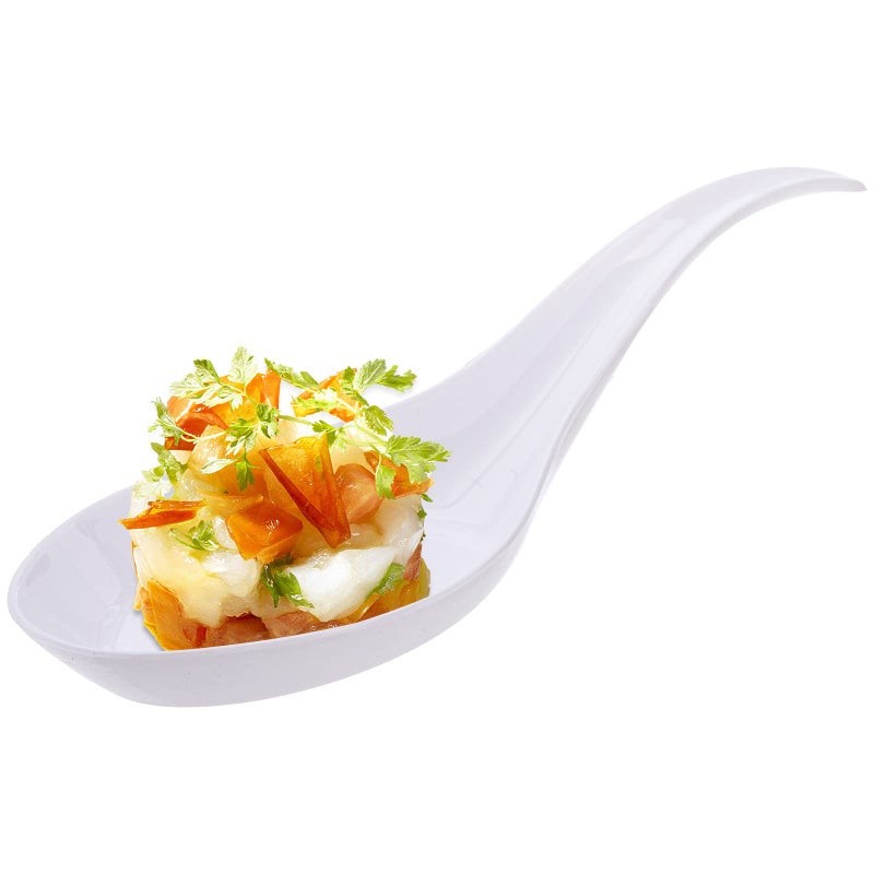 Kingrol 200 Plastic Appetizer Spoons Disposable Tasting Spoons for Desserts Hors doeuvres Soups Sushi Dipping Sauces White - Image 1