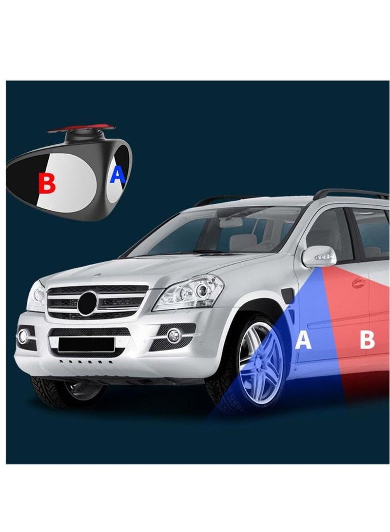 360 Rotating Adjustable Convex Rear View Left Mirror for Safe Parking Black - Image 4