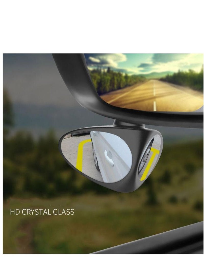360 Rotating Adjustable Convex Rear View Left Mirror for Safe Parking Black - Image 5