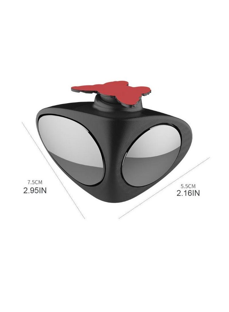 360 Rotating Adjustable Convex Rear View Left Mirror for Safe Parking Black - Image 3