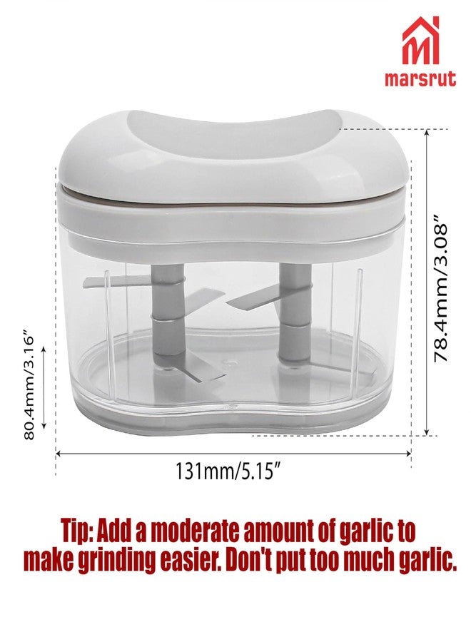 Marsrut Garlic Dicer Push Chopper, Manual Hand Press Picador De Ajo, Food Mincer Cutter Slicer for Onion Vegetable Chili Peppers Fruits, Small Portable Handheld Easy Processor Shredder for Household Kitchen - Image 2