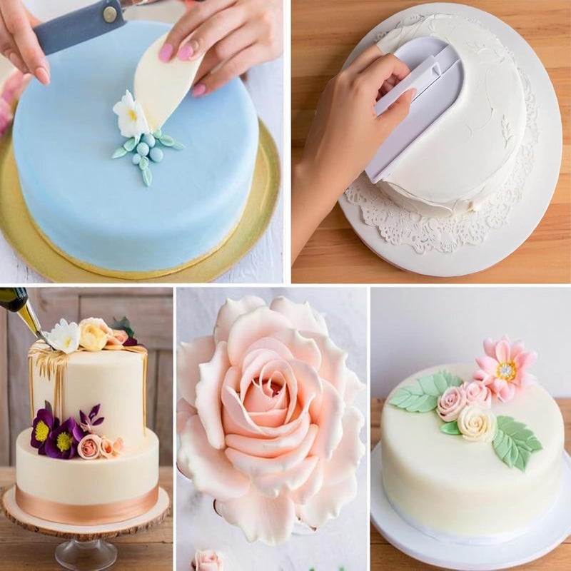MEYIART 2 PCS Fondant Smoothing,Cake Decoration Icing Smoother, Paddle Fondant Polisher Finisher Sugarcraft Cups,fondant paddle,White,14.5 x 8 cm/5.7" x 3.1" - Image 3