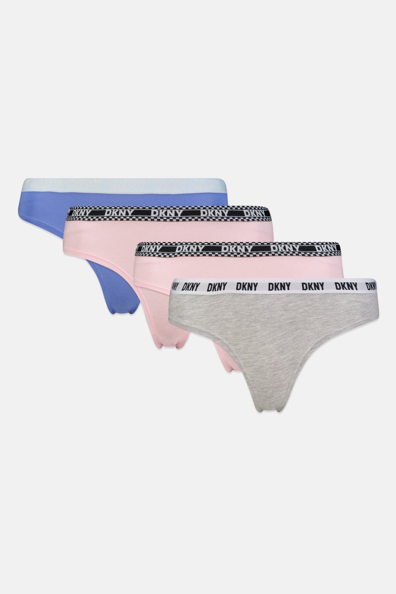 DKNY Women 4 Pieces Brand Logo Hipster Panties, Multicolor - Image 1