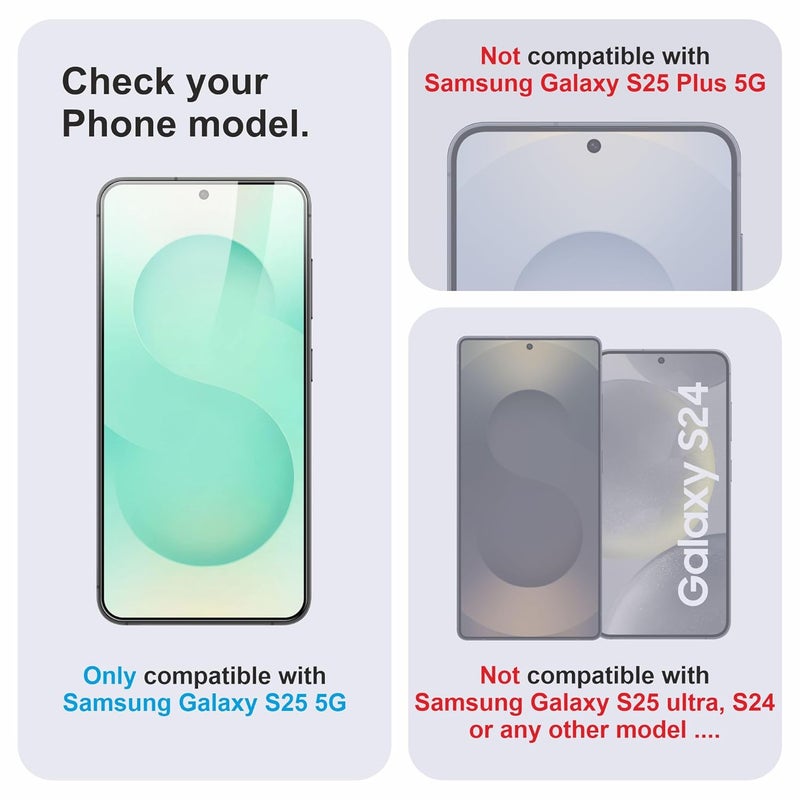 Skyddshield Military-Grade Gorilla Tempered Glass For Samsung Galaxy S25 (6.2 Inch) With Installation Kit | Edge to Edge Coverage | Black - Image 2