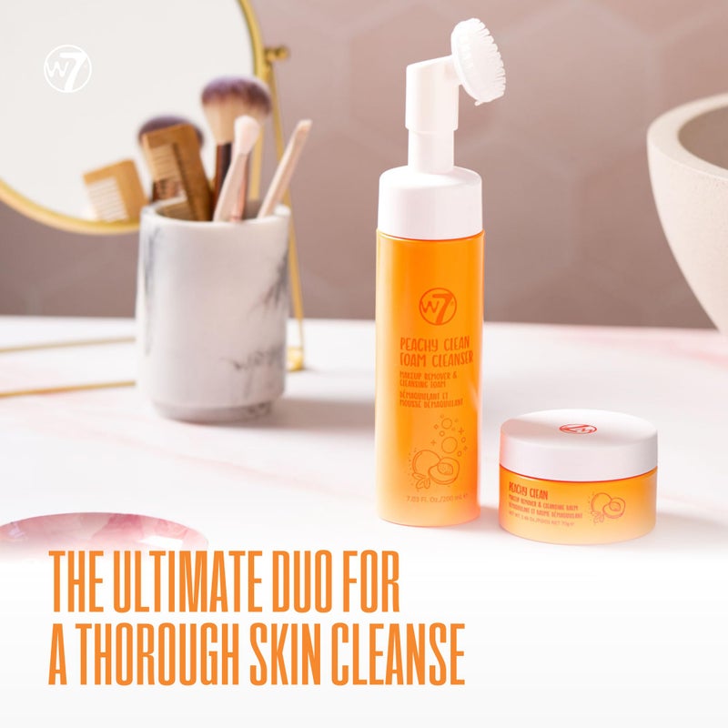 W7 Peachy Clean Cleansing Balm & Hydrating Foam Cleanser Set â€“ Gently Removes Makeup, Dirt & Impurities â€“ Infused with Fruit Extracts & Vitamin E to Help Nourish, Soothe, and Protect the Skin - Image 3