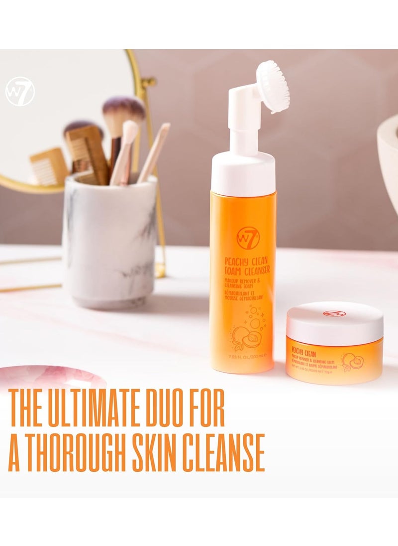 W7 W7 Peachy Clean Cleansing Balm & Hydrating Foam Cleanser Set – Gently Removes Makeup, Dirt & Impurities – Infused with Fruit Extracts & Vitamin E to Help Nourish, Soothe, and Protect the Skin  - Image 3