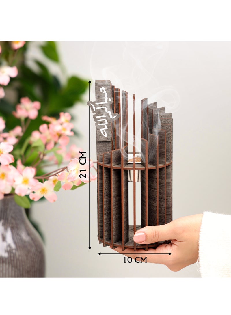 Story Of Candle Incense burner for gifts and receptions with a unique touch and gray color bearing an Arabic phrase - Image 2