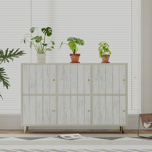 Abyssaly White Grey Wood Self Adhesive Paper 17.71 in X 32.8 Ft Removable Wood Peel and Stick Wallpaper Decorative Wall Covering Vintage Wood Panel Interior Film - Image 3