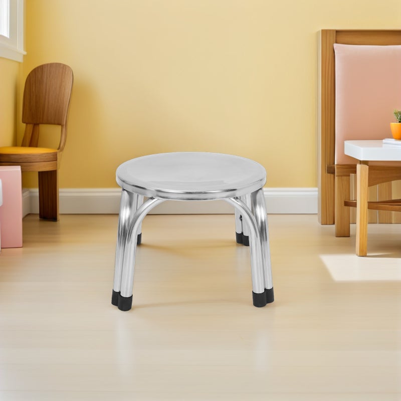Stainless Steel Step Stool: Anti- Metal Stool For Kitchen And Bathroom - Compact Utility Footrest Modern For Outdoor Indoor Use - Image 5