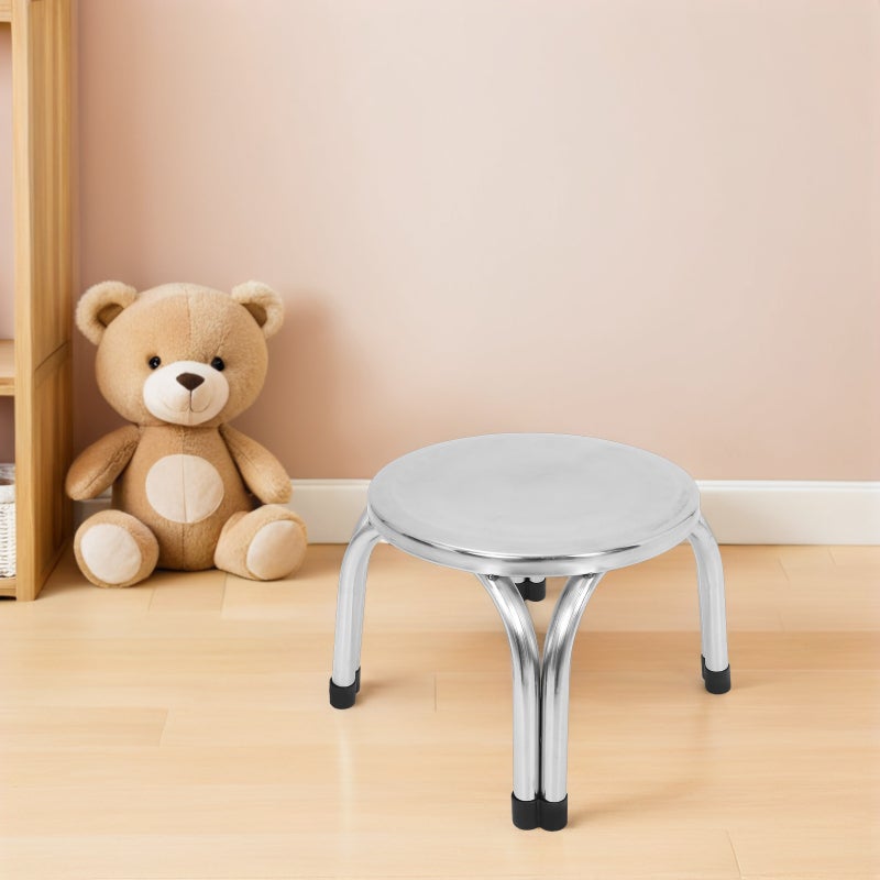 Stainless Steel Step Stool: Anti- Metal Stool For Kitchen And Bathroom - Compact Utility Footrest Modern For Outdoor Indoor Use - Image 4
