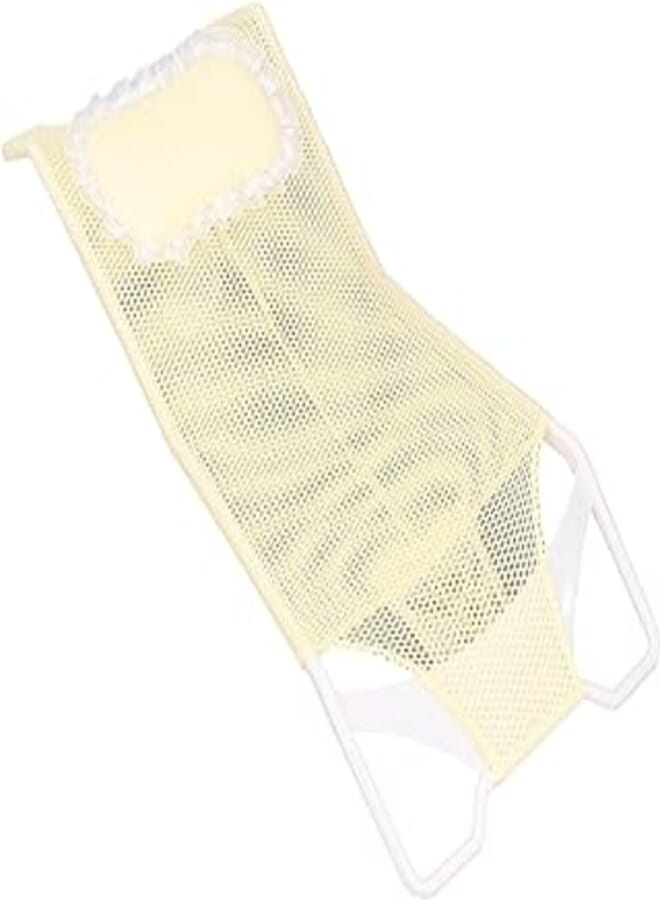 Foldable Newborn Baby Bathing Net Skid Resistance Safety Bathtub Support Mesh Portable Newborn Bath Sling for Baby Bathing Travel Yellow