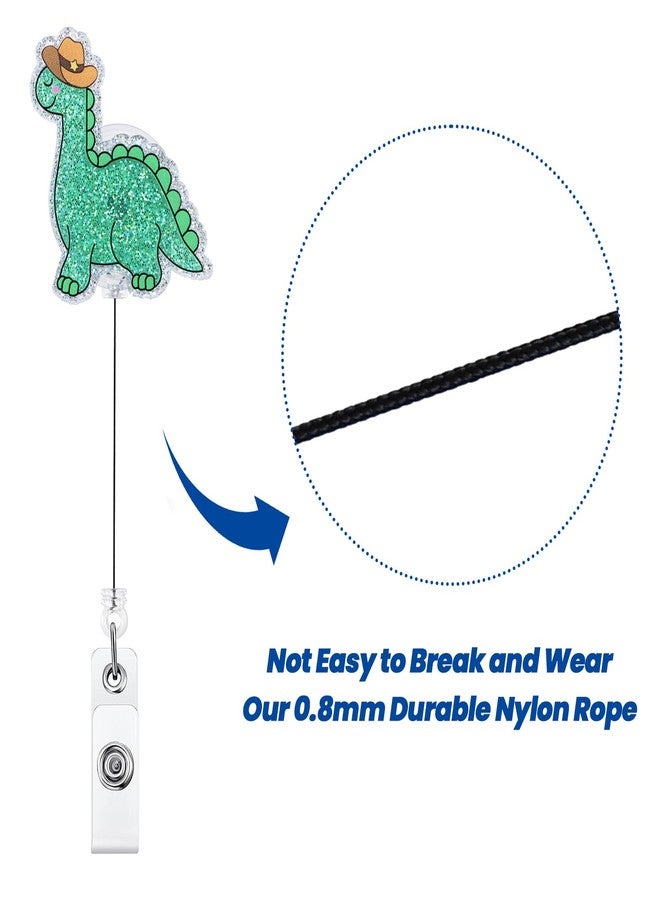 BVIIE Dinosaur Cowboy Funny Badge Reel, RN Badge Buddy, Cute ID Name Work Badge Holder with Retractable Clip Accessories for LPN CNA MA Nurse Doctor Nursing Student and Medical Workers, Nurse Gifts - Image 5