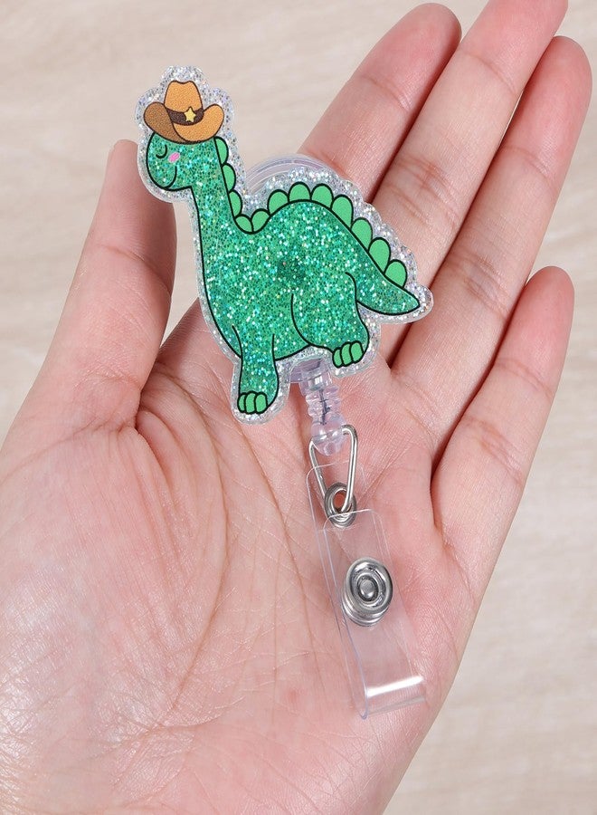 BVIIE Dinosaur Cowboy Funny Badge Reel, RN Badge Buddy, Cute ID Name Work Badge Holder with Retractable Clip Accessories for LPN CNA MA Nurse Doctor Nursing Student and Medical Workers, Nurse Gifts - Image 2
