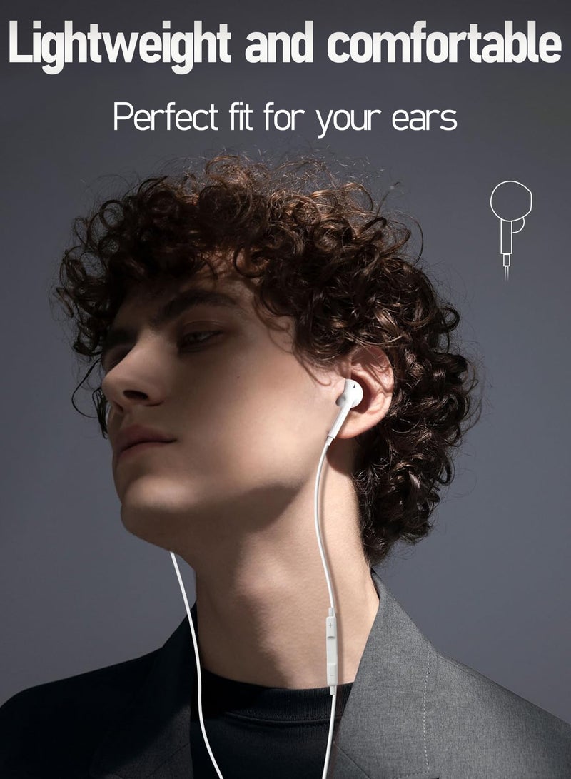 STEELCORE Wired Earphones - Super Clear Calls - Noise-Free Earphones Wired Type-C Port - In-Ear Earphones with Microphone - Compatible with iPhone16/15/iPad/Android/Laptop  - Image 2