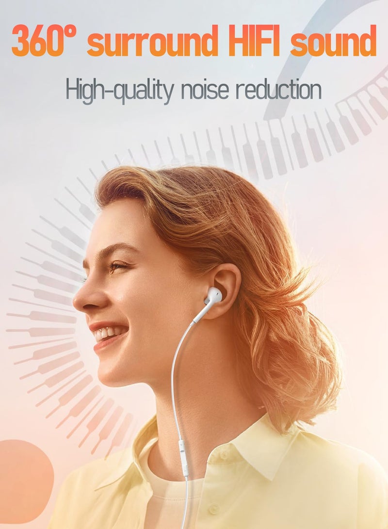 STEELCORE Wired Earphones - Super Clear Calls - Noise-Free Earphones Wired Type-C Port - In-Ear Earphones with Microphone - Compatible with iPhone16/15/iPad/Android/Laptop  - Image 3