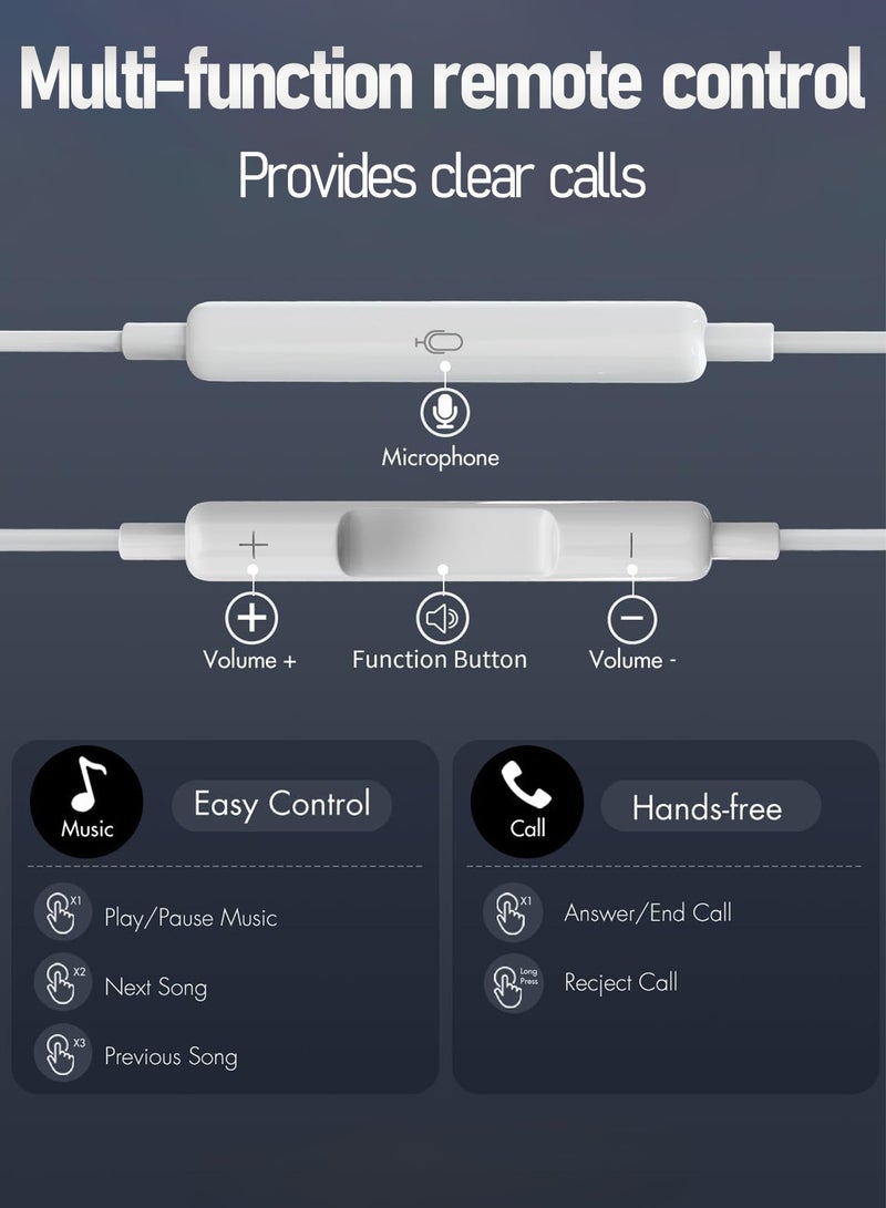 STEELCORE Wired Earphones - Super Clear Calls - Noise-Free Earphones Wired Type-C Port - In-Ear Earphones with Microphone - Compatible with iPhone16/15/iPad/Android/Laptop  - Image 4