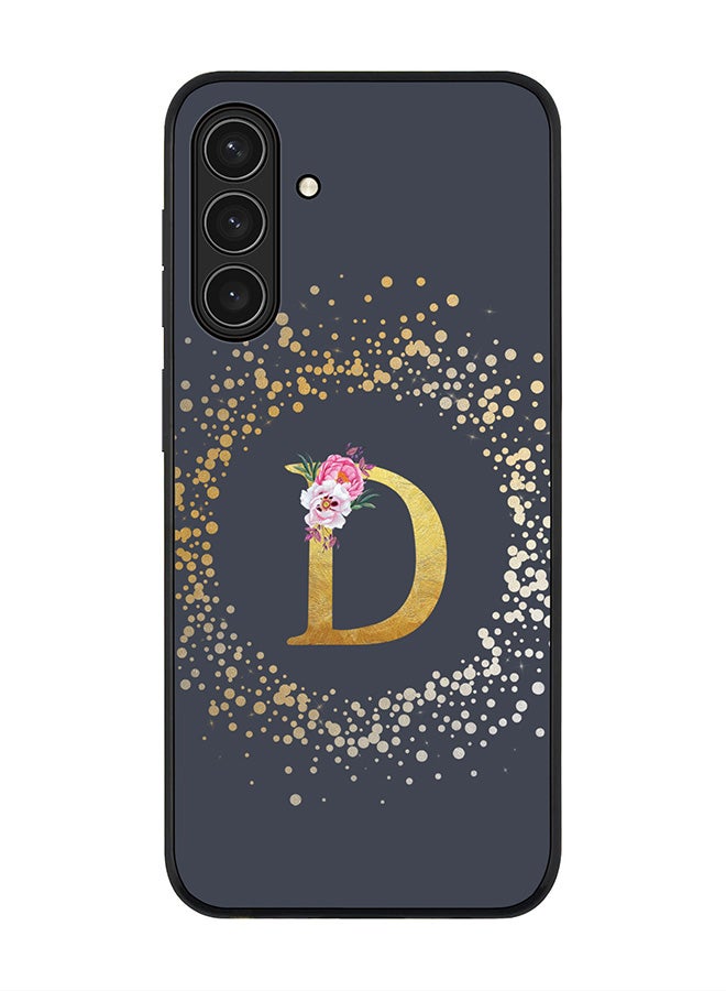 Stylizedd For Samsung Galaxy A17 / A17 4G Case,Slim fit Camera Protection, Shockproof Thin Phone cover  - Custom Monogram Floral - D  (Grey )