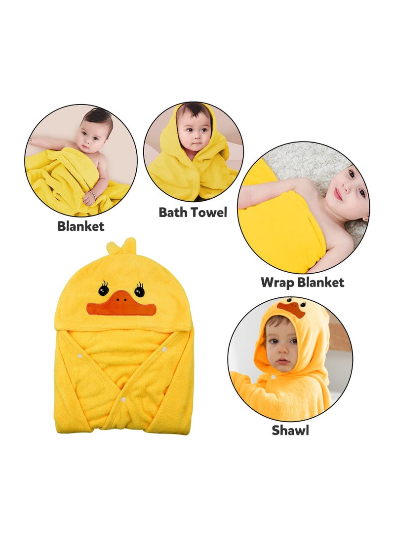 Y&D Ultra Soft Baby Bath Towel, Hooded Bathrobe Blanket Highly Absorbent Toddler Towel for Boys Girls - 27.5"" x 55"" (Yellow) - Image 4